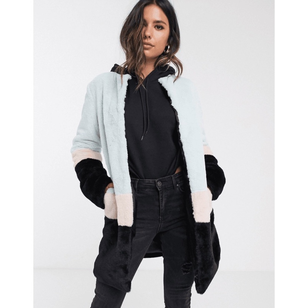 NWT Barney’s Originals Pastel Colorblock Coat